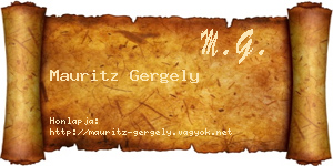 Mauritz Gergely névjegykártya